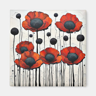 Giant Red Poppies 3 Magnet