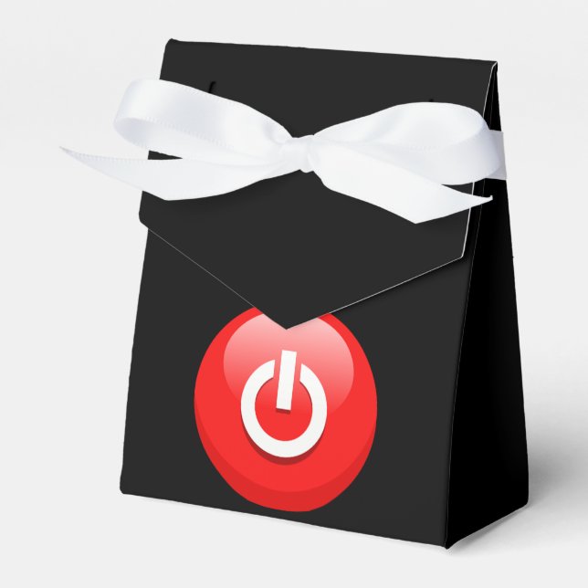 Giant Red Power Button Favour Box (Front Side)