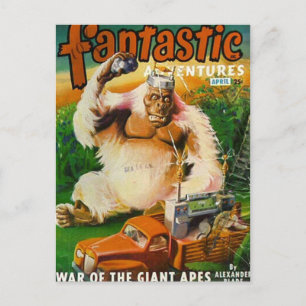 Giant Remote-controlled White Gorilla Postcard
