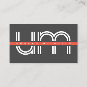 Giant retro initials minimalist business card