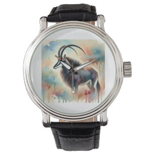 Giant sable antelope 211024AREF111 - Watercolor Watch