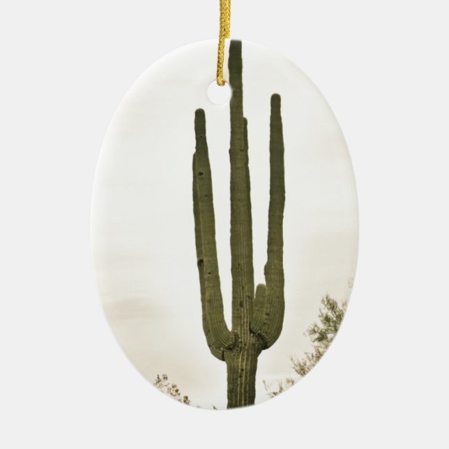 Giant Saguaro Sonoran Desert Portrait Ceramic Tree Decoration (Front)