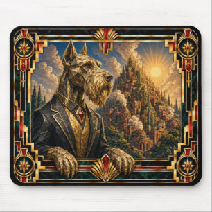 Giant Schnauzer, Art Deco Dog Mouse Pad