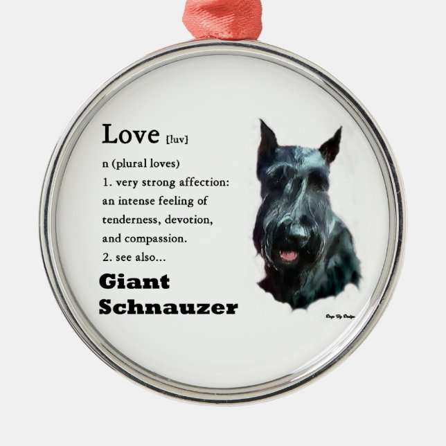 Giant Schnauzer Art Metal Tree Decoration (Front)
