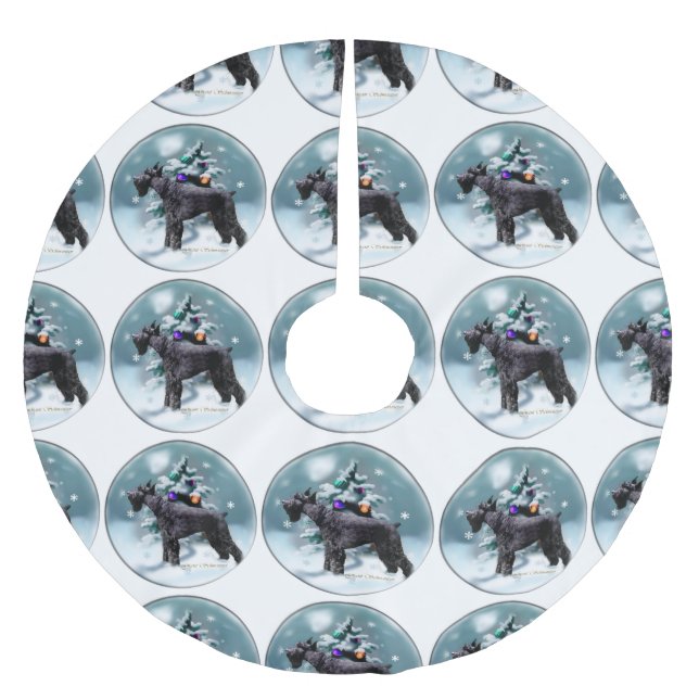 Giant Schnauzer Christmas Brushed Polyester Tree Skirt (Front)