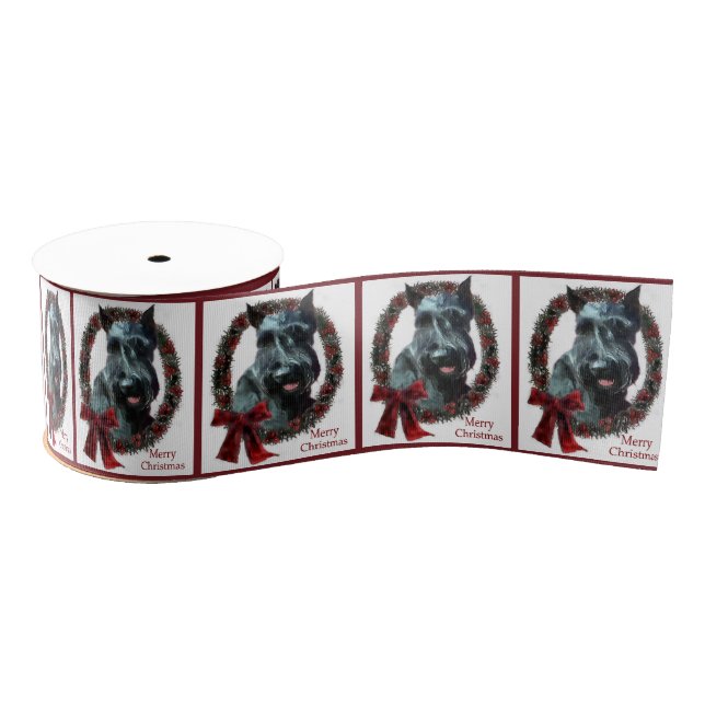 Giant Schnauzer Christmas Grosgrain Ribbon (Spool)