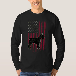 Giant Schnauzer Dog  American Flag 4th Of July T-Shirt