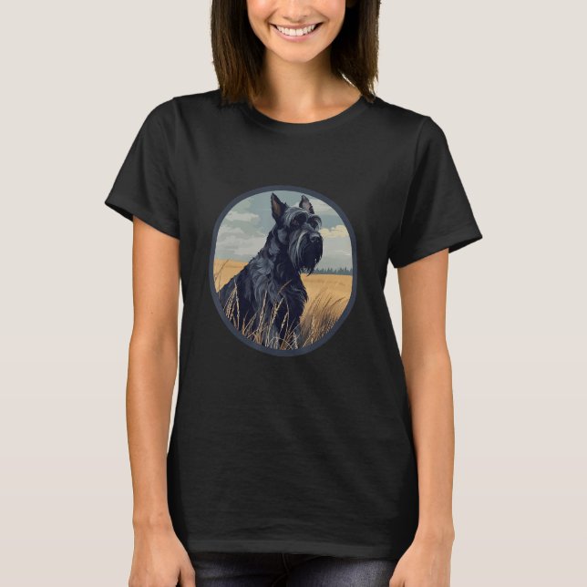 Giant Schnauzer Dog Breed Dog Motif T-Shirt (Front)