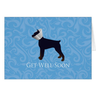 Giant Schnauzer Dog Breed Get Well Soon Card