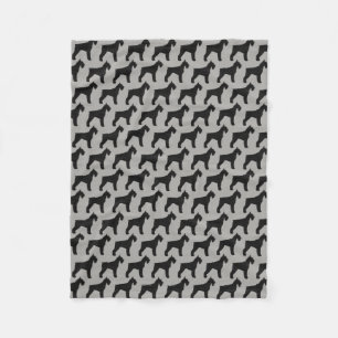 Giant Schnauzer Dog Breed Silhouettes Pattern Fleece Blanket