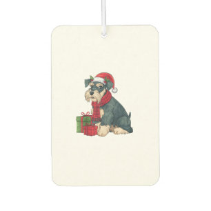 Giant Schnauzer Dog Christmas Parties Holiday Sant Car Air Freshener