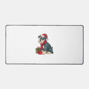 Giant Schnauzer Dog Christmas Parties Holiday Sant Desk Mat