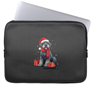 Giant Schnauzer Dog Christmas Parties Holiday Sant Laptop Sleeve