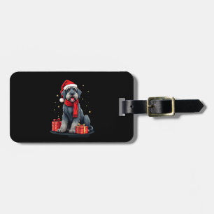 Giant Schnauzer Dog Christmas Parties Holiday Sant Luggage Tag