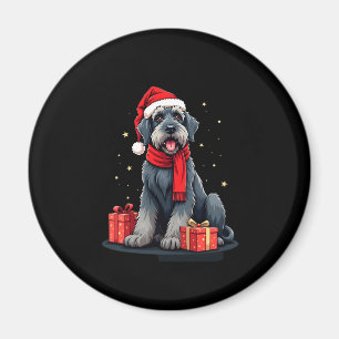 Giant Schnauzer Dog Christmas Parties Holiday Sant Magnet