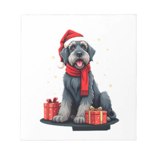Giant Schnauzer Dog Christmas Parties Holiday Sant Notepad