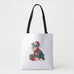 Giant Schnauzer Dog Christmas Parties Holiday Sant Tote Bag