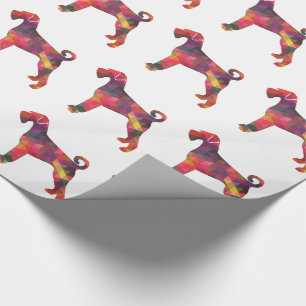 Giant Schnauzer Dog Geometric Pattern Silhouette M Wrapping Paper