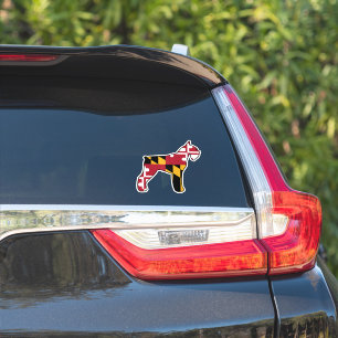 Giant Schnauzer Dog Silhouette with Maryland Flag