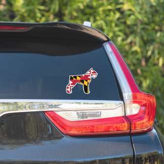 Giant Schnauzer Dog Silhouette with Maryland Flag