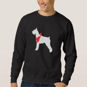 Giant Schnauzer Dog Wearing Red Bandanna Sweatshirt