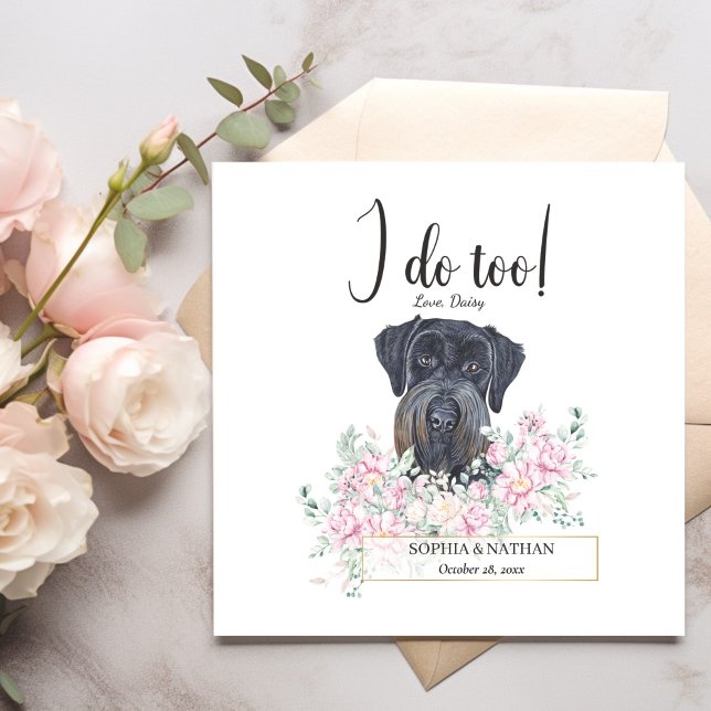 Giant Schnauzer Dog Wedding Cocktail Napkins (Creator Uploaded)