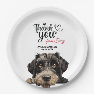 Giant Schnauzer Dog Wedding Reception Paper Plate