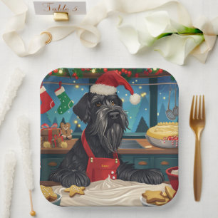 Giant Schnauzer Holiday Baking: Festive Christmas Paper Plate