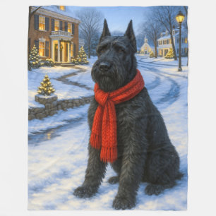 Giant Schnauzer Holiday  Fleece Blanket