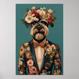 Giant Schnauzer In Suit Poster, Giant Schnauzer Poster