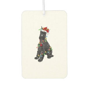Giant Schnauzer Lover Xmas Santa Giant Schnauzer C Car Air Freshener