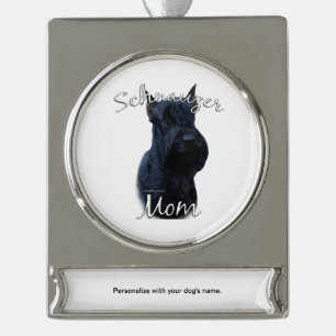 Giant Schnauzer Mum 2 Silver Plated Banner Ornament