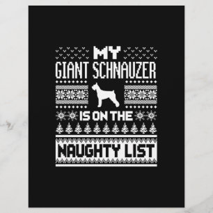 giant schnauzer on naughty list dog ugly christmas custom letterhead