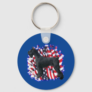 Giant Schnauzer Patriot Key Ring