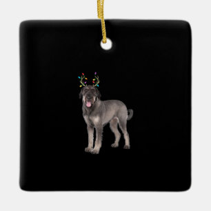 giant schnauzer reindeer christmas dog sweat ceramic ornament