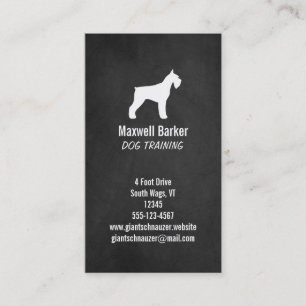 Giant Schnauzer Silhouette - Chalkboard Style Business Card