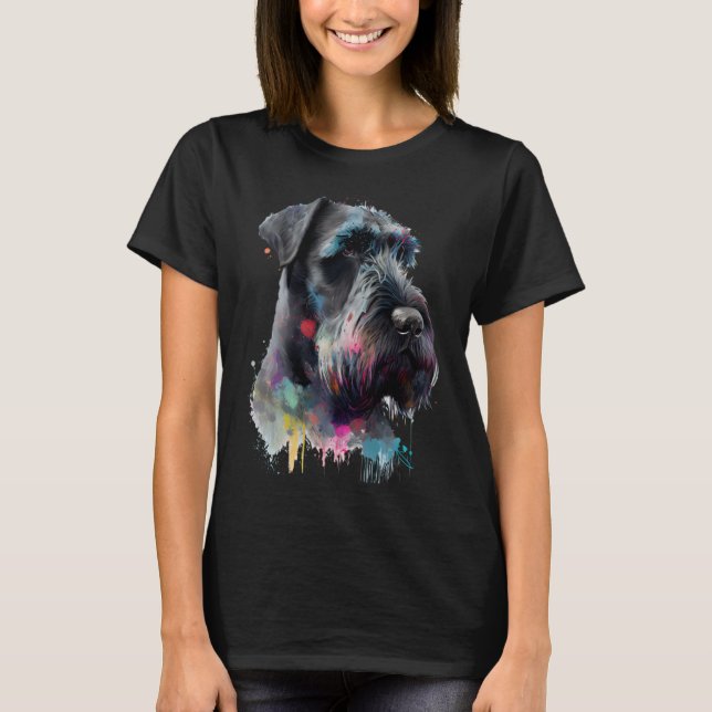 Giant schnauzer walking dog fans party sunglasses T-Shirt (Front)