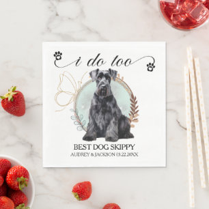 Giant Schnauzer Wedding Napkin with Dog Photo