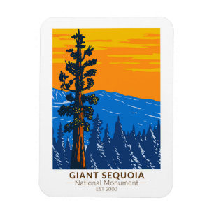 Giant Sequoia National Monument California Vintage Magnet