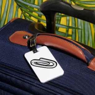 Giant Silver Paperclip Office and Stationery Luggage Tag