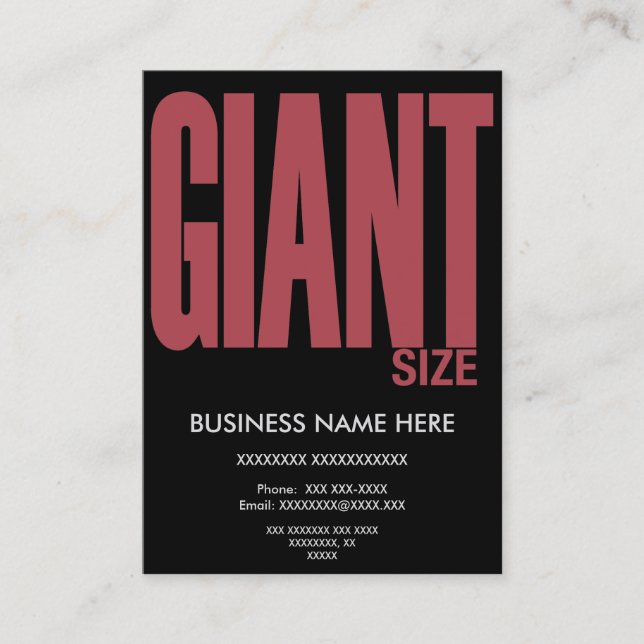Giant Size Business Card (Front)