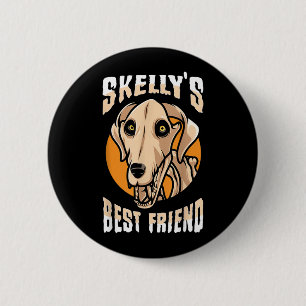 Giant Skelly Dog Halloween 6 Cm Round Badge