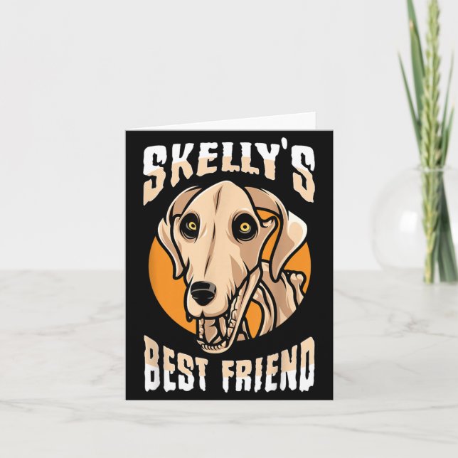 Giant Skelly Dog Halloween Card (Front)