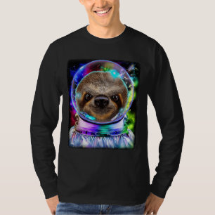 Giant Sloth As Astronaut Exploring Galaxy T-Shirt