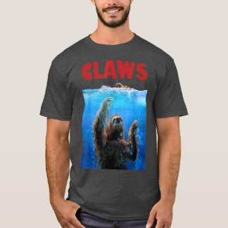Giant Sloth Terrorising Swimmer, Beware of Claws T-Shirt