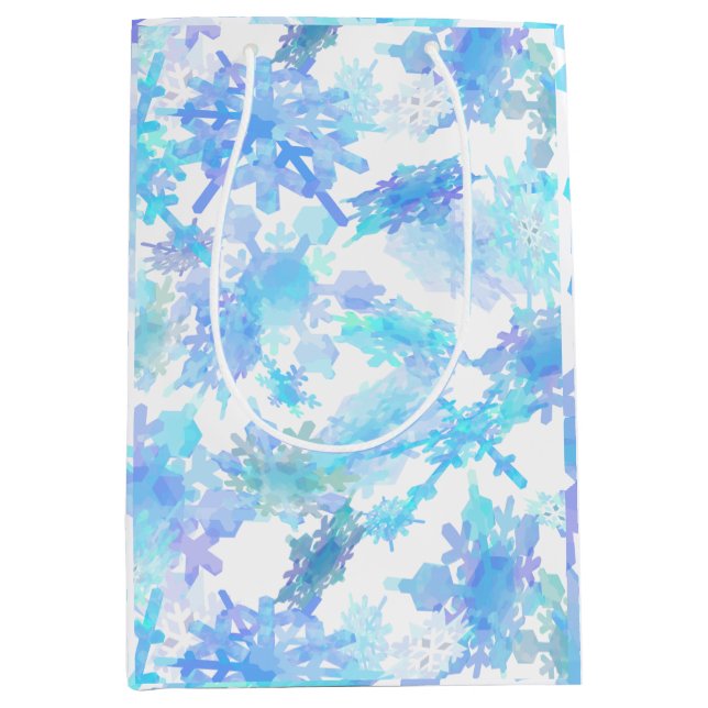 Giant Snowflakes Wrapping Paper Medium Gift Bag (Front)