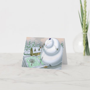 Giant Snowman Note Card (Blank Inside)