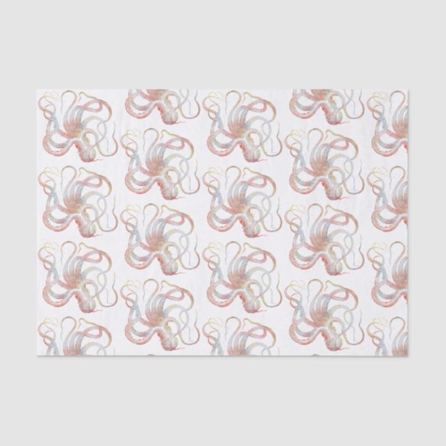 Giant Squid Coral Octopus Tissue Paper (Front)