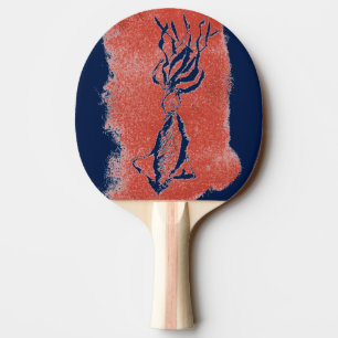 "Giant Squid on dark blue" Ping Pong Paddle