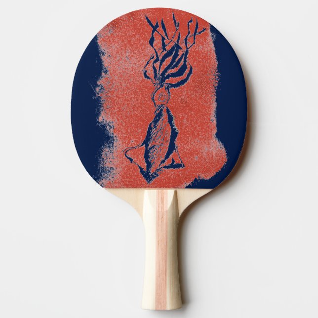 "Giant Squid on dark blue" Ping Pong Paddle (Back)